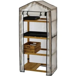 Vegtrug Kweekkas Met Houten Frame - 4 Rekken