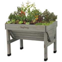 Vegtrug Verhoogde Kweektafel Grijs - 100 × 80 × 80 Cm